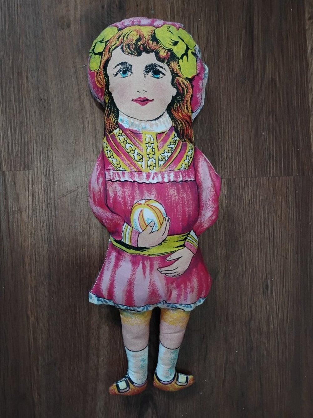 Vintage 70s Pillow Printed Cloth Rag Doll